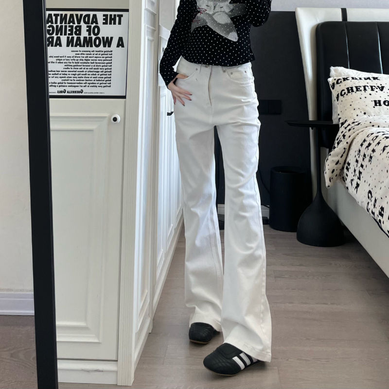 9002up American High Street White Flared Pants Spring and Autumn New Cleanfit High-End Floor-Length Pants for Men and Women 9002up American High Street White Flared Pants Spring and Autumn New Cleanfit High-End Floor-Length Pants for Men and Women