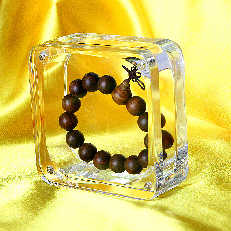 High-End Transparent Crystal Box, Display Glass Box, Sealed Box, Agarwood Bracelet Box, Pearl Box, Gift Box