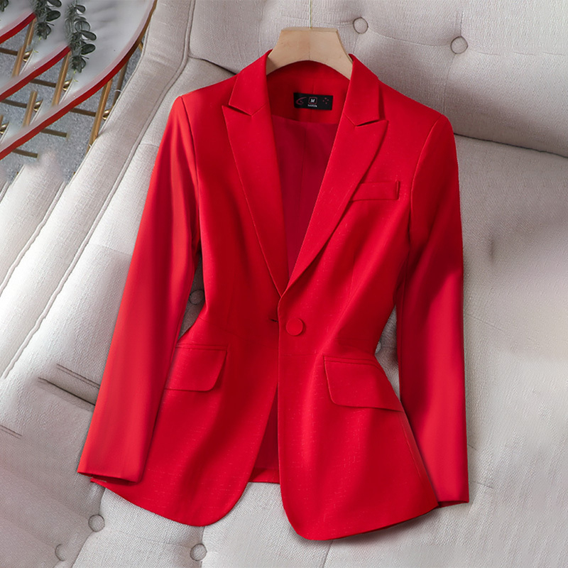 Red Blazer for Women, Spring 2026 New Style, Petite Host Professional Formal Suit, Workwear