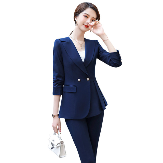 Black suit suit women's formal wear Korean version fashion temperament autumn and winter goddess fan professional wear high-end suit jacket