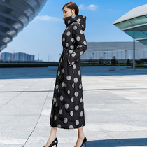 2021 Winter new slim thick white duck down jacket long knee to ankle fashion down jacket wear Women