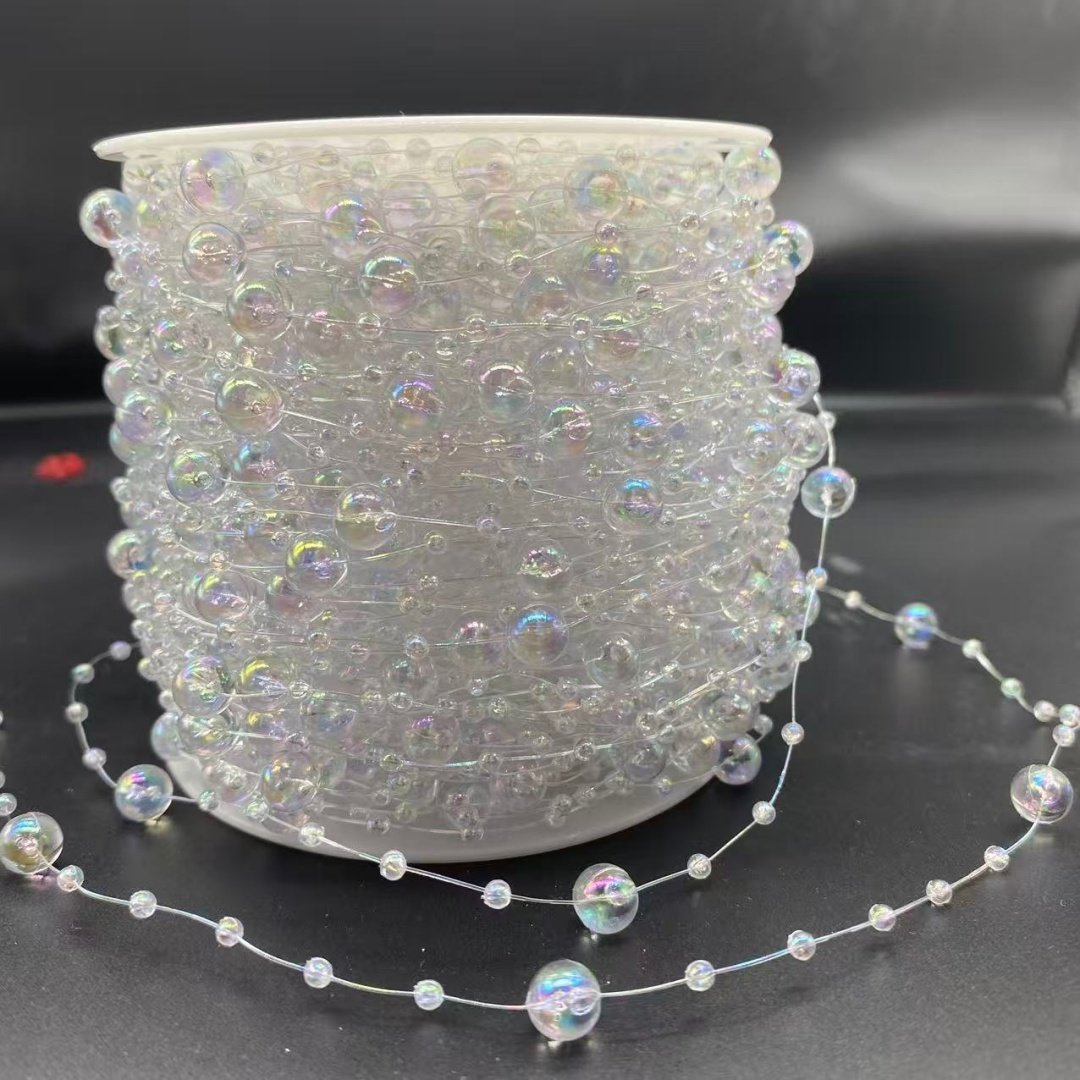 DIYクラゲビーズヘアアクセサリー／8+3星空釣り糸とパールを使った手作りビーズチェーン。