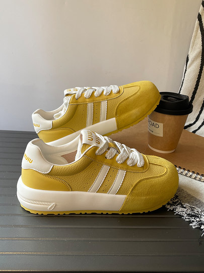 Cowhide comfortable soft sole non-tiring foot moral training shoes for women 2026 spring new breathable casual white shoes single shoes versatile