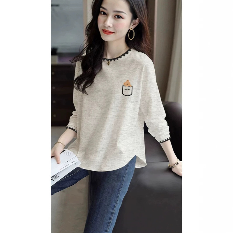 Autumn Women's Outerwear 2026 New Style Fashionable and Stylish Women's Tops with a High-End Feel, Long Sleeves, Can Be Worn Alone Autumn Women's Outerwear 2026 New Style Fashionable and Stylish Women's Tops with a High-End Feel, Long Sleeves, Can Be Worn Alone