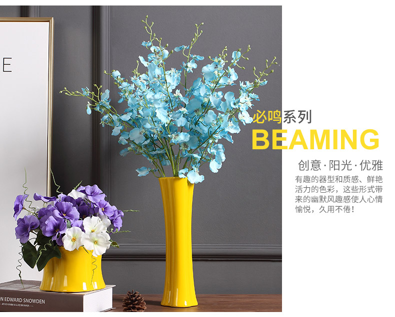 Creative ceramic vase furnishing articles dried flower arranging flowers sitting room European - style, contracted and I household adornment floral arrangements