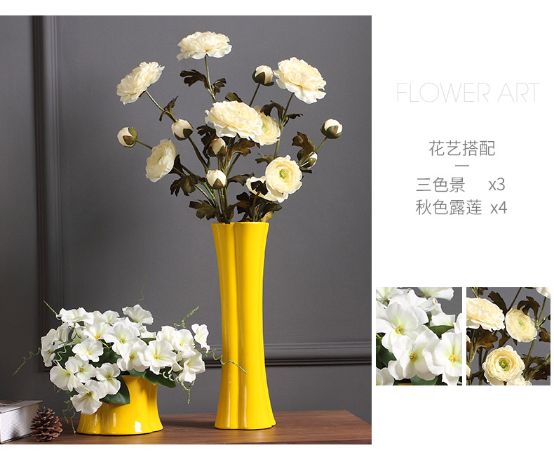 Creative ceramic vase furnishing articles dried flower arranging flowers sitting room European - style, contracted and I household adornment floral arrangements