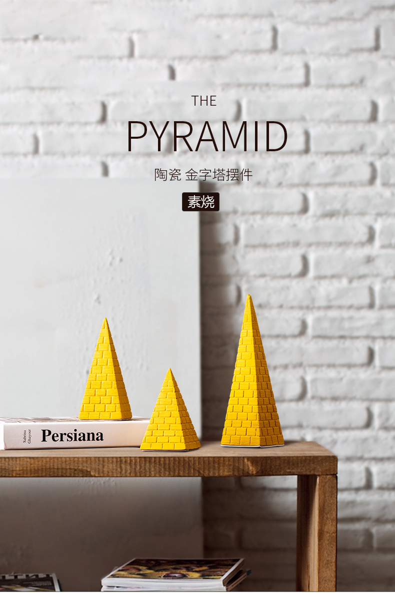 Pyramid furnishing articles creative fashion and move decoration ceramics handicraft art study office desk boss