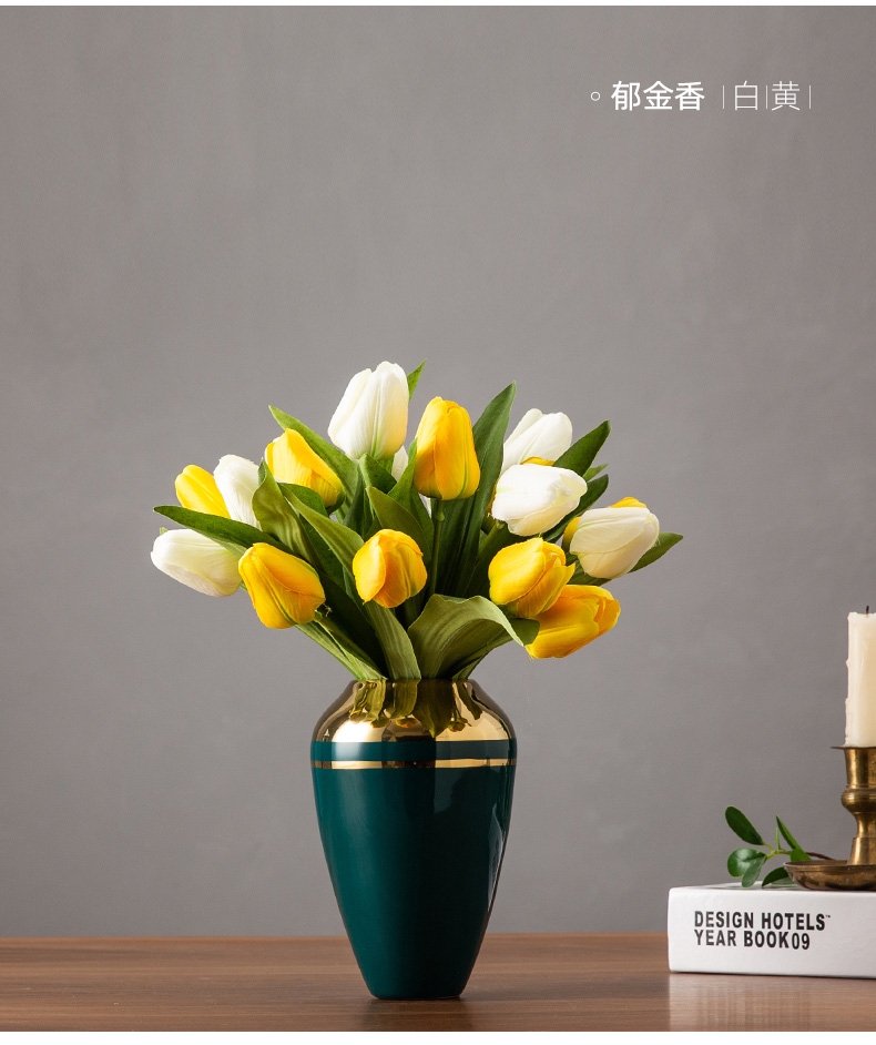 Ceramic light key-2 luxury furnishing articles sitting room of I and contracted wind hydroponic vase creative flower arrangement table decorations Europe type is resided