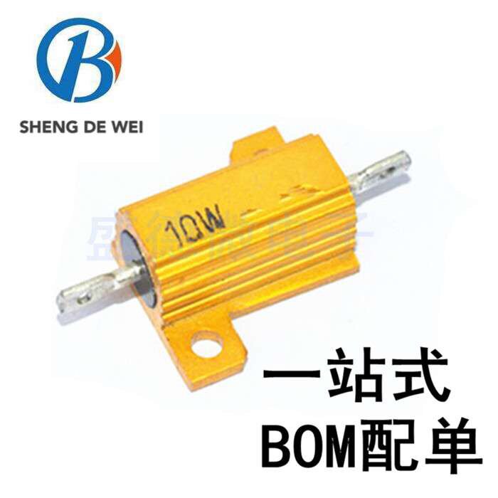 Heat Dissipation Gold Aluminum Shell 10W10K Accuracy ± 5% Metal Shell High Power Resistance 19 * 21 * 10