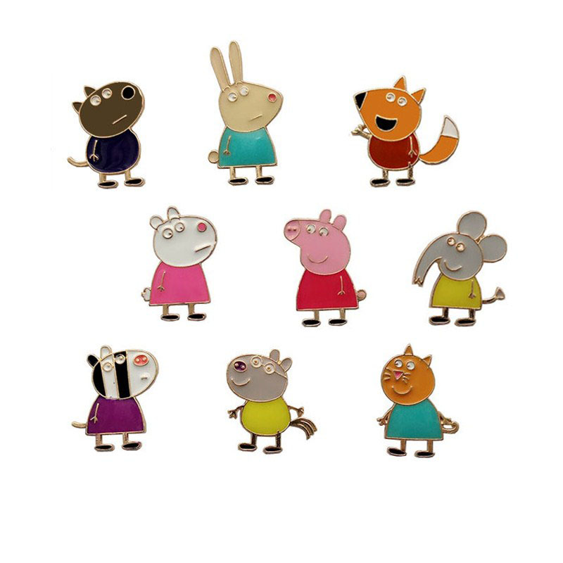 Nhân vật hoạt hình chính hoạt hình Pink Pigeon Peggy Alloy Chất liệu kim loại Drop Oil Trâm Badge Badge trâm cài áo