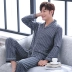 Phiên bản Hàn Quốc của mùa xuân và mùa thu kích thước lớn cho nữ đồ ngủ nữ pijama cotton Bộ Pajama