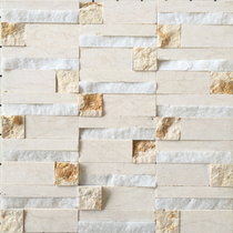 Mi Yellow Mosaic wall with background wall natural marble beuhan Buyuhan 3d stone bar tile living room