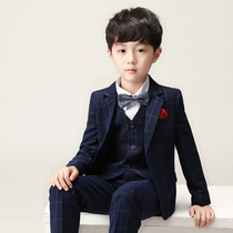 Boy suit suit autumn and winter handsome flower dress English wind childrens suit for young boy show suit