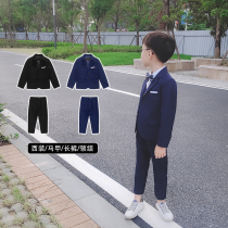 Boys suit spring and autumn childrens small suit jacket English style handsome Korean version of foreign style three-piece flower girl dress