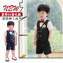 Boy dress Summer one-year-old child host clothes flower suit short sleeve boy shows suit