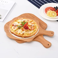 Đĩa Pizza bằng gỗ 8/10/12 Inch Pizza Khay Gỗ Pan Toast Baking Bread Bánh mì cắt lát Steak Pizza Khay Khay khay đựng ấm chén bằng gỗ đẹp