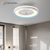 Fan light living room meals modern simple bedroom silent with electric fan chandelier American ceiling fan light frequency conversion remote control