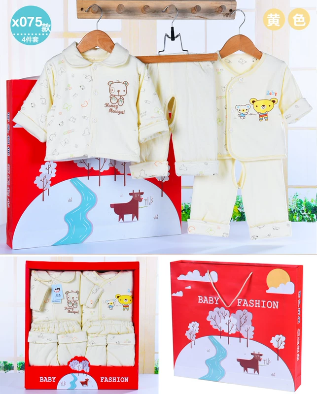 Mùa đông em bé hộp quà tặng áo khoác cotton cho bé quần áo sơ sinh hộp quà tặng quần áo cotton cho bé bộ hộp quà tặng