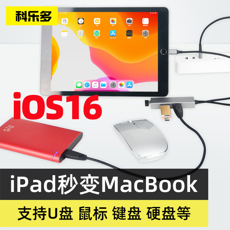 Keledo Lightning Expansion Dock Hard Drive Converter for Apple ipad10 tablet iphone14 mobile phone external flash drive adapter usb expansion mouse solid state hard drive