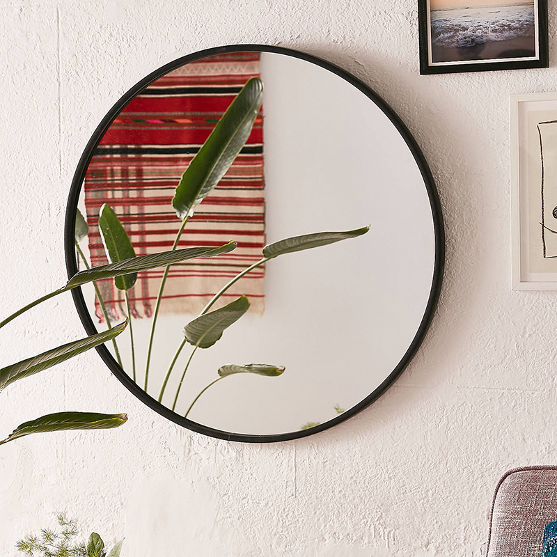 Nordic Round Bathroom Mirror Wall-mounted Makeup Mirror Makeup Mirror Makeup Room Mirror Hanging Mirror Creative Wash Bathroom Mirror