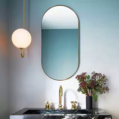 Nordic bathroom mirror cosmetic room cosmetic mirror toilet toilet room mirror wall oval wall wall mirror wall