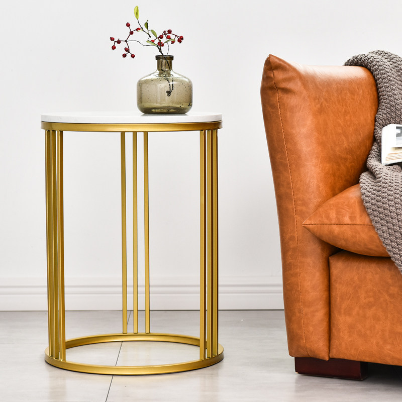 Iron art sofa side corner table simple marble coffee table simple modern living room home iron art side table creative