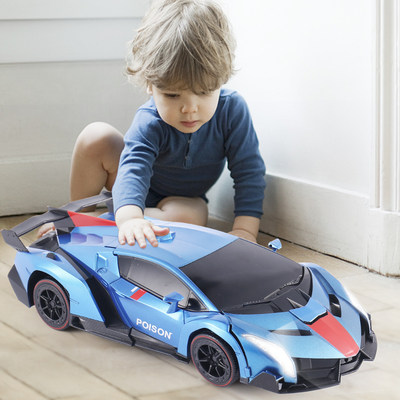 遥控变形车感应变形汽车金刚无线遥控车机器人充电动孩儿童玩具