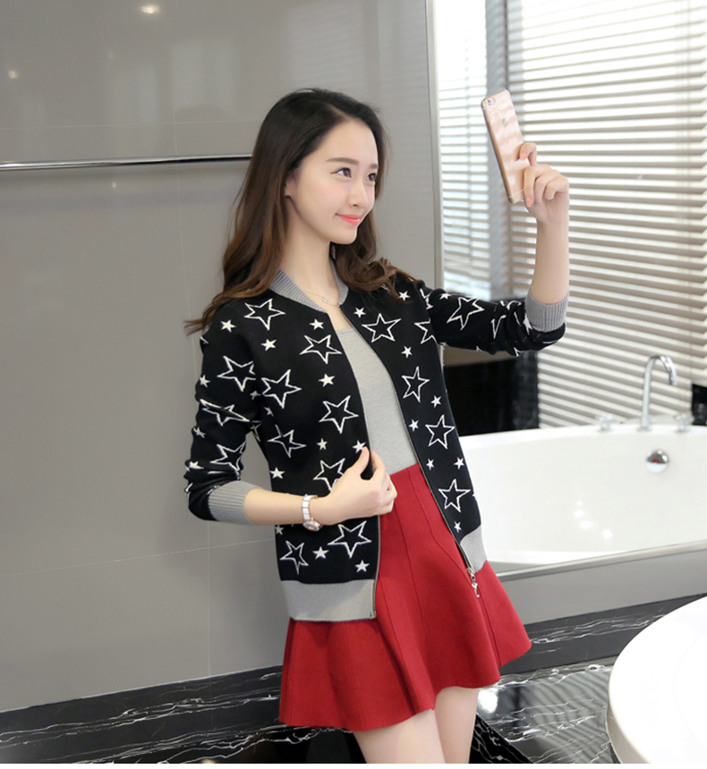 Xuân 2019 phiên bản mới của Hàn Quốc áo len dệt kim lỏng lẻo nữ sinh viên áo khoác ngắn nữ mùa xuân và mùa thu bên ngoài khăn choàng - Đan Cardigan các kiểu áo len