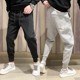 Spring new men's casual gray sports pants, Internet celebrity trendy brand, versatile leggings, loose nine-point sweatpants