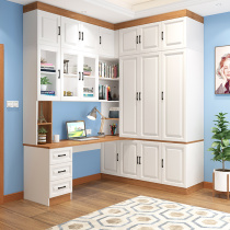 Corner Bookcase Computer Desk Children Desk Conjoined Combined Wardrobe Modern Bookcase Study Table Integrated Storage Table