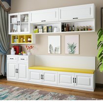 Nordic dining side cabinet seat integrated by wall Home living room dining room Restaurant small family type multifunctional combined wine cabinet customizable