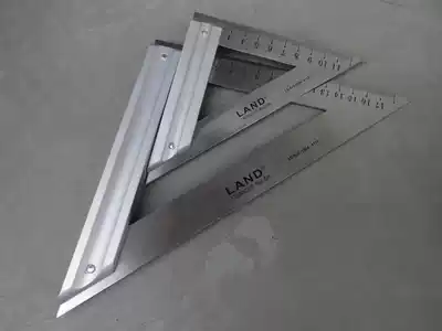Stock new product Landa brand angle ruler aluminum seat triangle file thick stainless steel straight angle ruler woodwork ruler precision drawing ruler