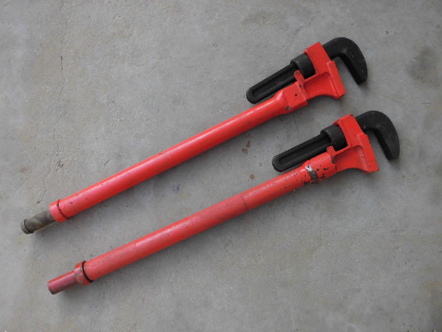 90s Old stock 36 inch 48 inch booster tube pliers telescopic handle tube pliers large caliber pipe pliers oil rod pipe pliers-Taobao