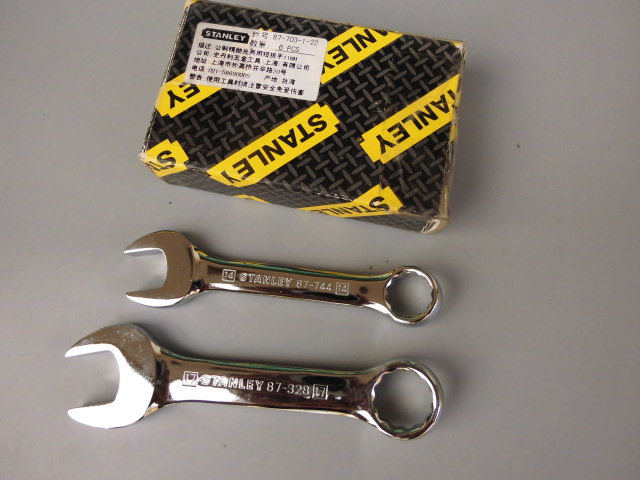 Taiwan Stanley Metropolitan fine polishing dual - use spanner 10 - 19mm short - type open plum spanner