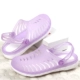 Giày mùa hè nhẹ lỗ giày nữ chống trượt dép đi biển Baotou phụ nữ mang thai nữ y tá dày đáy dép đa năng - Dép
