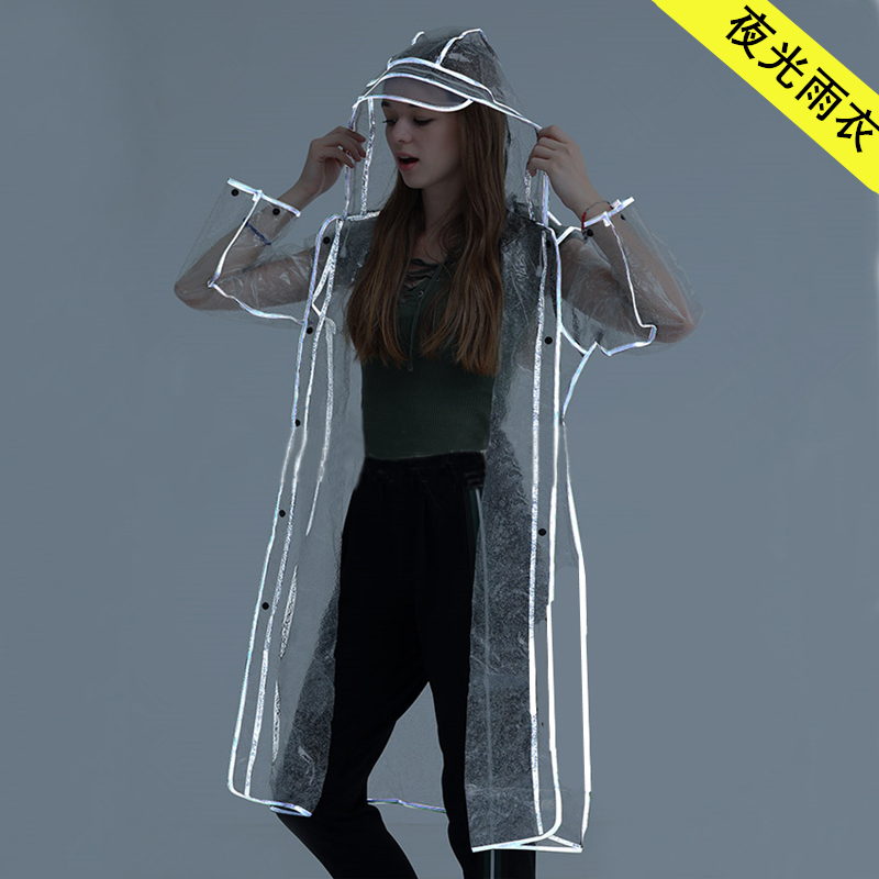 Long Raincoat Full-Body Women's Poncho Adult Men's Hiking Travel Outdoor Poncho Trendy Waterproof Transparent Raincoat Jacket