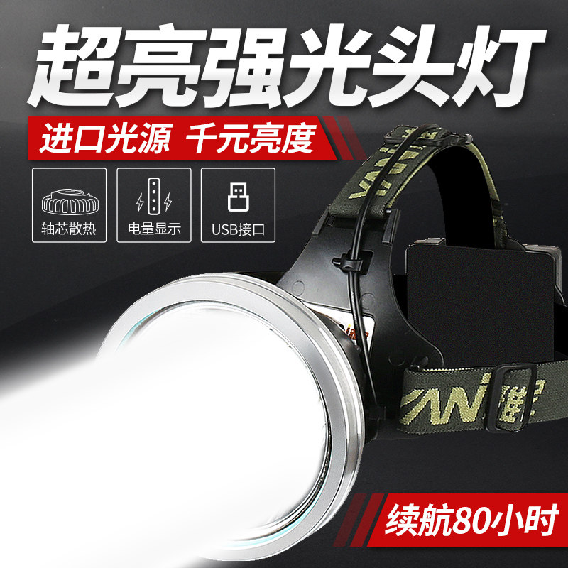 Yani 7736X headlamp strong light rechargeable super bright head-mounted flashlight Outdoor high-power led hernia mine lamp