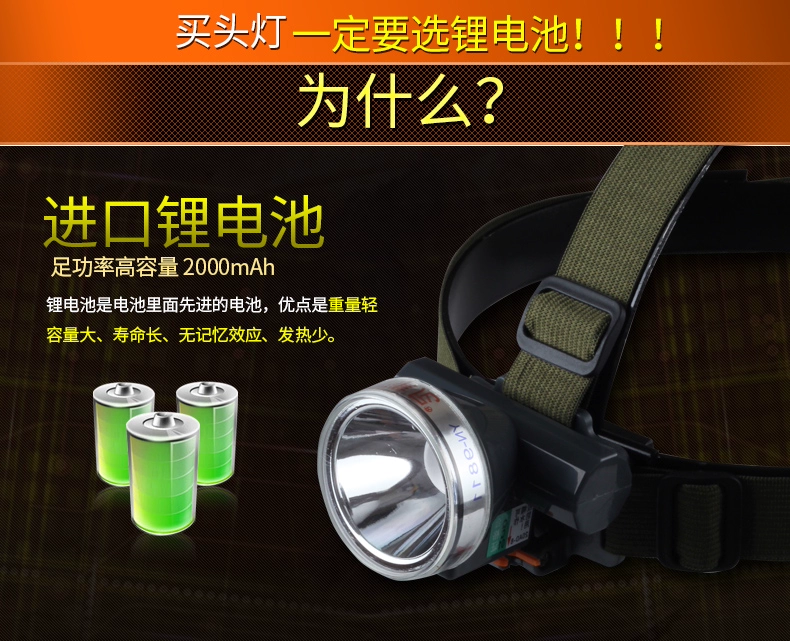 Yani 9811 Đèn pha LED cầm tay Câu cá khai thác tai ngoài trời đèn khẩn cấp ngoài trời đèn pin led mini