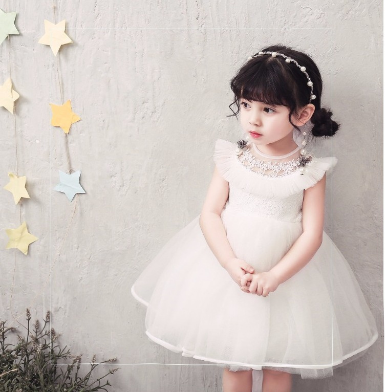 Sinh nhật cô gái, sinh nhật ăn mặc, váy cưới màu trắng, công chúa váy, trang phục pettiskirt, bán nóng, hoa cô gái ăn mặc váy đầm cho be gái 14 tuổi