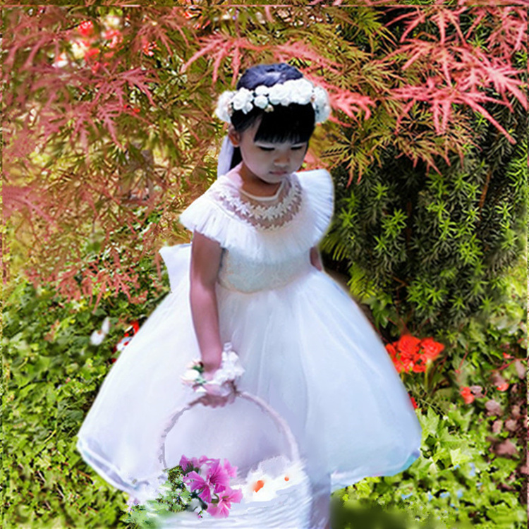 Sinh nhật cô gái, sinh nhật ăn mặc, váy cưới màu trắng, công chúa váy, trang phục pettiskirt, bán nóng, hoa cô gái ăn mặc váy đầm cho be gái 14 tuổi