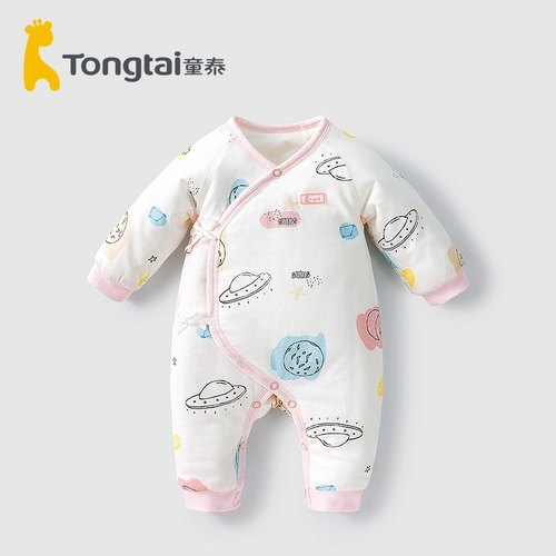 童泰 Детский хлопковый комбинезон для новорожденных, демисезонный пуховик, боди, увеличенная толщина