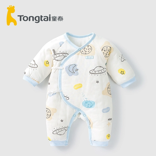 童泰 Детский хлопковый комбинезон для новорожденных, демисезонный пуховик, боди, увеличенная толщина