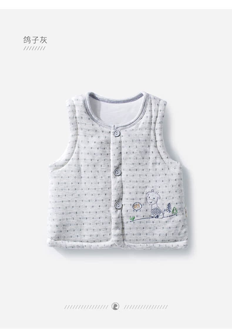 Áo thun cotton mở mùa thu và mùa đông dày vest ấm 1-18 tháng nam và nữ bé sơ sinh cotton cotton shop quan ao baby