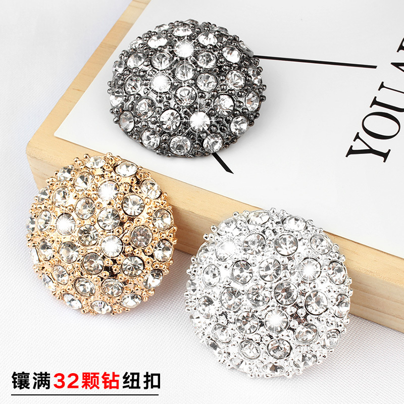 High-End Buttons, Luxurious and Beautiful Buttons, Exquisite Mink Buttons, High-End Rhinestone Trendy Mink Fur Large Decorative Buttons