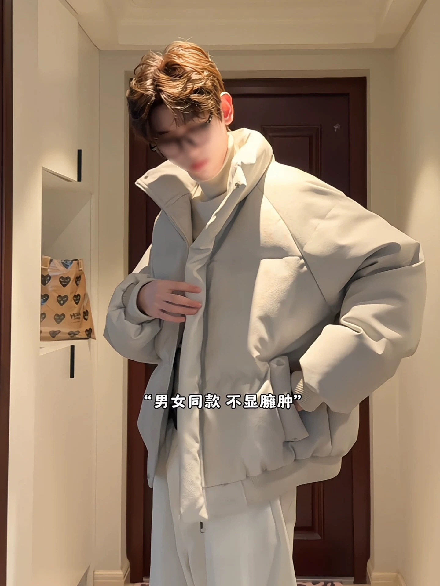 Cleanfit Canvas Leather down Cotton Jacket for Men, Winter Short Silhouette Cotton Coat, High-End American Style Puffer Jacket