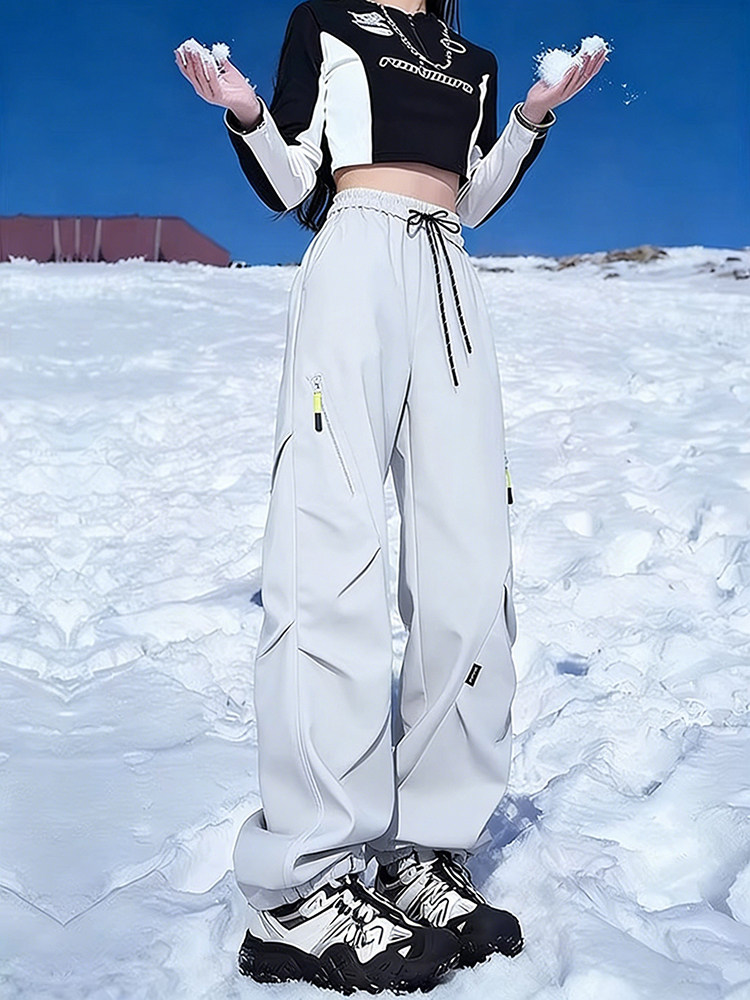 Northeast Cold-Proof Fleece-Lined Ski Pants for Men and Women, Waterproof and Windproof Autumn and Winter Work Pants, Outdoor Mountaineering Pants