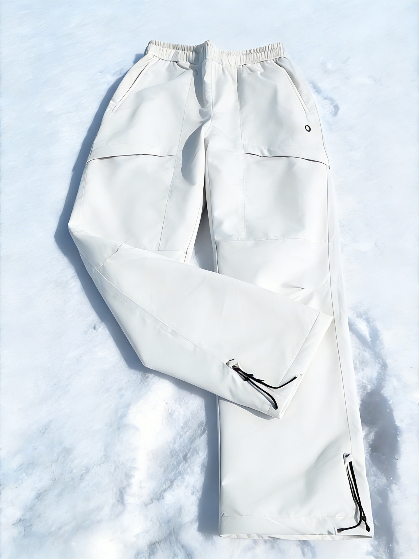 White Softshell Fleece-Lined Waterproof Windproof Winter American-Style Sports Ski Pants for Men and Women Outdoor Hiking Pants