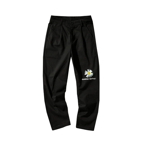 Брендовые трендовые штаны, популярно в интернете, в корейском стиле, свободный прямой крой