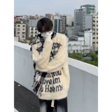 Ретро демисезонный утепленный свитер, трикотажная куртка, в американском стиле, изысканный стиль