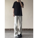 Белые цветные высококлассные джинсы, летние штаны, штаны-клёш, свободный прямой крой, в американском стиле